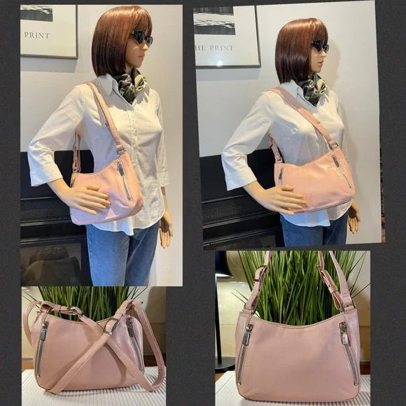 Perlina New York Pink Leather Shoulder Bag - Picture 16 of 16